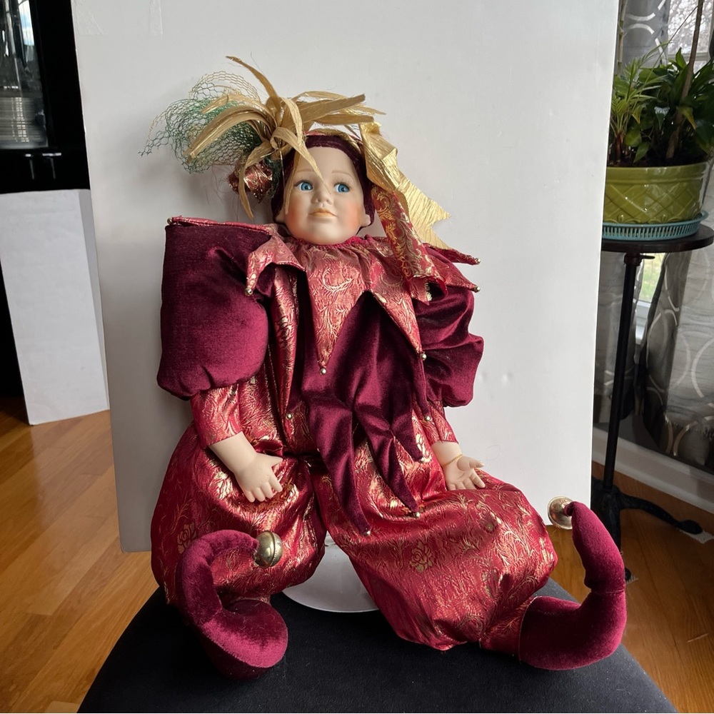 VTG Porcelain Clown Doll Court Jester - Picture 4 of 8